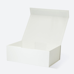 Boîte cadeau pliable A4 à fermeture magnétique, surface texturée en lin fin, boîte d'emballage rigide pliable pour cadeaux - Product Image 2
