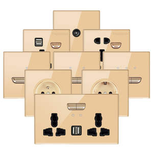 <span class=keywords><strong>13A</strong></span> kép USB Port Trắng Glass LED Tường chuyển đổi ánh sáng bảng điều chỉnh phổ 6-ac Ổ cắm ổ cắm Cắm Anh Châu Âu malta-power 2 cổng đầu ra - Product Image 4