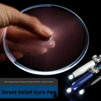 Stylo Gyro Lumineux Multifonctionnel à Pointe Fine (1,0 mm) pour Écriture, Décompression et Rotation, Stylo Bille Métallique Lumineux en Gros