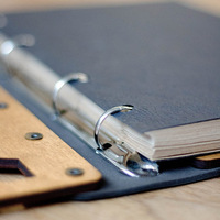 Carnet de notes/agenda en bois personnalisable A5/B5/A4 avec reliure spirale, gravure de LOGO, pages à feuilles mobiles