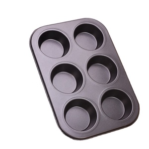 2024 di vendita calda 6 torce rotonde per cupcake tazza per <span class=keywords><strong>Muffin</strong></span> 6 tortiera antiaderente - Product Image 1