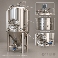 Cuve de Fermentation de Bière 1000L en SUS304, Fermenteur Conique avec Contrôle Précis de la Température pour Brasserie Artisanale et Fermentation d'Alcool