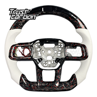 Volant personnalisé en fibre de carbone forgée rouge pour Ford Mustang S650 Dark Horse GT GT500 GTD Shelby Coupé 7ème génération 2024-2026