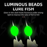 5 hameçons en plastique Sabiki pour la pêche en eau salée, leurres de pêche, montages d'appâts, hameçons à tête de poisson véritable, luminescence dans le noir, flash