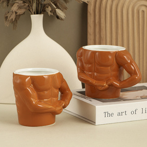 Tazze da <span class=keywords><strong>Caffè</strong></span> Divertenti, <span class=keywords><strong>Tazza</strong></span> a Forma di Uomo Muscoloso, Regalo Creativo con Cucchiaio e Confezione Regalo - Product Image 1