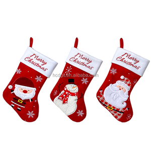 Calcetines Navideños Rojos Bordados Personalizables, Estilo Tradicional, Poliéster Ecológico, Árbol de Navidad, Acebo, <span class=keywords><strong>Hohoho</strong></span>, Fábrica - Product Image 4