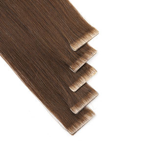 K.S WIGS Extensions de cheveux à bande adhésive PU sans nœuds, réutilisables, 100% cheveux humains Remy, lisses naturels, plusieurs nuances disponibles - Product Image 5