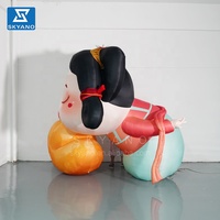 Ballon gonflable géant personnalisé de mascotte de personnage de dessin animé de sculpture de bonne de lingot pour la décoration d'art