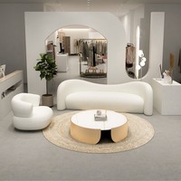 Canapé-lit inclinable de luxe moderne et écologique pour salon, avec tissu en laine d'agneau douce, idéal pour appartement