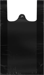 ถุงใส่เสื้อยืด ถุงพลาสติกสีดำสำหรับใส่ของชำแบบมีหูหิ้ว จำนวนมาก, ถุงพลาสติกสำหรับธุรกิจ - Product Image 5