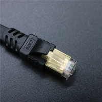 Cat8 RJ45 8pin 4 pasang 28awg kabel rata uji Pass SSTP SFTP Cat 8 kabel Ethernet Cat8 kabel jaringan kabel Patch
