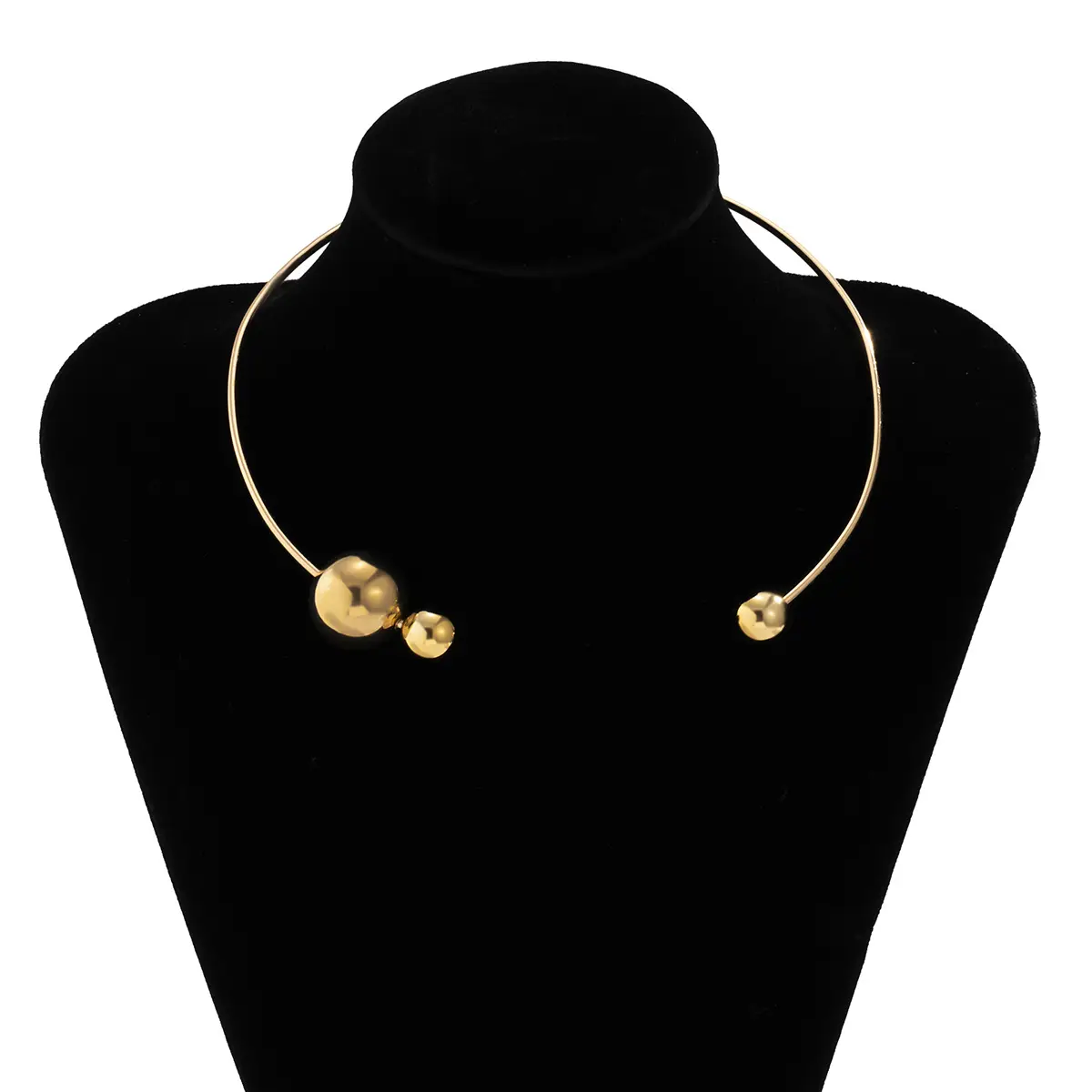 2022 desain baru penjualan laris kalung Choker berlapis emas bola mutiara bulat mewah untuk wanita