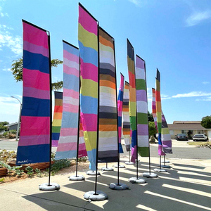 Custom Printed Double Sided Beach Flags Banner Factory Direct Outdoor Feather Flag Kit Promotional Flags & Banners