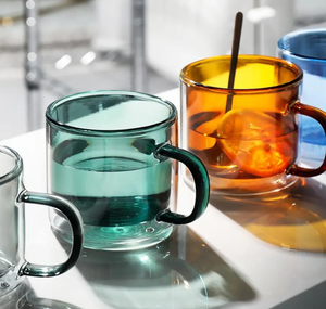 <span class=keywords><strong>Taza</strong></span> de Vidrio de Doble Pared de 250 ml, Colorida, para Café, con Asa, en Oferta - Product Image 3