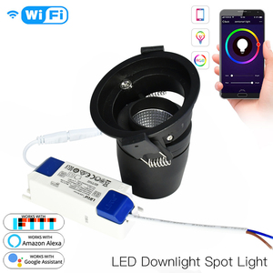 <strong>Best</strong> Selling WIFI Tuya <strong>Dimmable</strong> Intelligent LED Downlights Luxury Indoor Decorative <strong>Lighting</strong> LED COB <strong>Recessed</strong> Ceiling Spot Light - Product Image 3