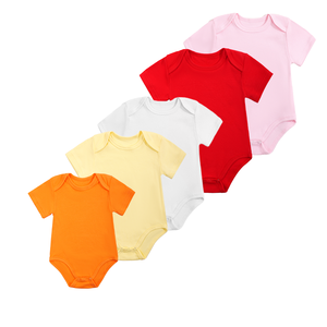 Baju Bayi Baru Lahir Grosir Polos Katun Jumpsuit Kustom Setelan Pakaian Bayi Baru Lahir 0-3 Bulan untuk Anak Laki-laki Perempuan - Product Image 5