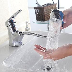 Chengming Basin Faucet Single Handle Ceramic Valve Core Pull Out <b>Spray</b> Deck <b>Mounted</b> Single Hole - Product Image 2