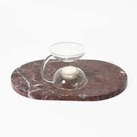 BECORA Élégant Brûleur d'encens et Porte-bougie en Verre Borosilicate Transparent et Durable pour Huiles Essentielles et Bougies Chauffe-plat, Diffuseur d'ambiance pour la Maison