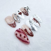 Fábrica mayorista de manicura prensada en forma de almendra de estilo europeo y americano