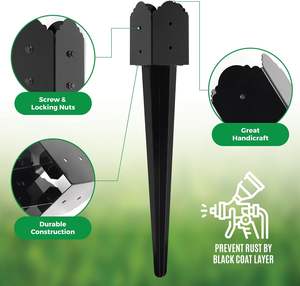 बाड़ के बाद बाड़ एंकर ग्राउंड स्पाइक भारी शुल्क काले पाउडर लेपित बाड़ हिस्सेदारी मेलबॉक्स बेस मेटल बाहरी पोस्ट एंकर - Product Image 4