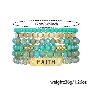 Fashion Charm <b>Bracelets</b> Multi Layered Beaded Elastic Rope Jewelry Women's Gift <b>Crystal</b> Bohemian Style SY0808 1SY0811 1 - Product Image 4