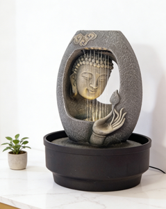 Fontaine d'eau en résine Bouddha pour table - Décoration <span class=keywords><strong>Zen</strong></span> pour la relaxation et une ambiance spirituelle à la maison et au bureau - Product Image 2