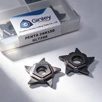 5 Insertos de Carburo PENTA 24N150 con Recubrimiento Colorido, Cuchilla de Corte Pentagonal para Torneado de Acero Inoxidable