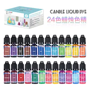 สีสบู่เหลว24สีสำหรับทำสบู่และทำมือแบบไม่เป็นพิษสำหรับทำสบู่และเทียนแบบทำมือ