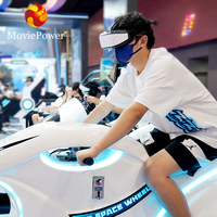 Machine de jeu de course de moto VR pour parc d'attractions intérieur, simulateur de course 9D avec structure métallique pour aéroport et usage public