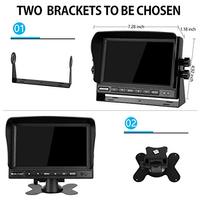 Système de caméra de recul à large plage de tension 12-36V | Rotation à 180 degrés | Caméra de recul et de vision avant double HD 1080P de 7 pouces | Moniteur de camion aviaire 4 broches