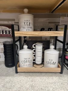 Di alta qualità Versatile a 2 livelli da bancone lacca per bagno caffè a cialde stazione cucina uso soggiorno-per utensili per spezie - Product Image 6