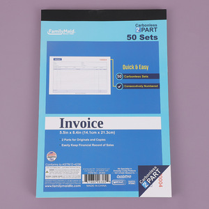 Carnet <span class=keywords><strong>de</strong></span> reçus personnalisé pour petites entreprises, 2 feuillets, en papier couché autocopiant, avec pochette et impression par transfert - Product Image 5