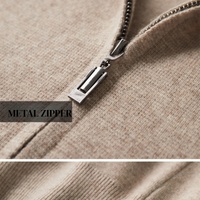 Ensemble deux pièces tricoté en laine mérinos 100% pour homme, avec logo personnalisé OEM : Manteau épais zippé et pantalon droit ample