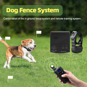 Système de clôture électrique sans fil pour animaux de compagnie, rechargeable, étanche, clôture cachée en plastique, pour un maximum de 3 chiens, avec collier d'entraînement - Product Image 3