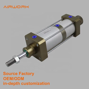 Cylindre pneumatique standard QGB à double effet, amortissement réglable, robuste, avec tirants, pour machine d'emballage du ciment - Product Image 1