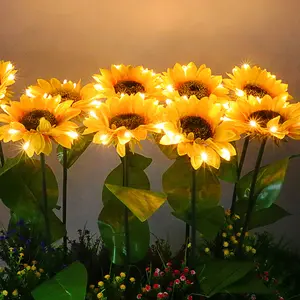 Bahçe güneş ışıkları açık su geçirmez güzel ayçiçeği parkı peyzaj dekoratif lambalar güneş bahis işık