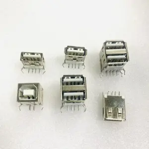 Tek sıra 4-pin yatay 90 derece çift katmanlı 8-pin + 4 pin yatay 90 derece beyaz USB 2.0 a-tipi dişi konnektör