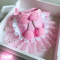 Bandana en dentelle pour chien, mignon, chat cerise, bavoir, écharpe, accessoires pour animaux de compagnie, vente en gros
