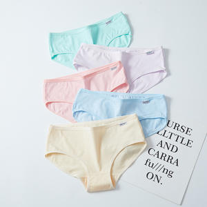 Culottes sexy taille moyenne en coton tricoté pour femmes, antibactériennes, couleur unie, brodées, en stock, vente en gros à prix réduit - Product Image 3