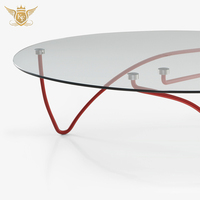 Table centrale Eden au design unique et luxueux, fabriquée à la main, avec plateau en verre, Tables basses en acier inoxydable doré au design nordique pour villa