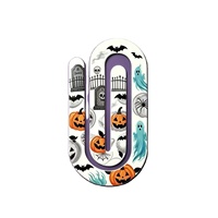 Marcador de Páginas con Clip de Papel con Diseño de Halloween, Tamaño Grande, Colorido, Impreso, Metálico, Decorativo, para la Escuela