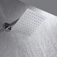 Ensemble complet de robinetterie de douche en laiton avec valve en céramique, finition chrome brossé, bec de baignoire cascade et douchette à effet pluie pour usage hôtelier