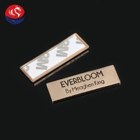 Étiquettes en métal de luxe faciles à installer, logo de marque personnalisé, lettres noires, étiquettes or clair, autocollant 3M pour accessoires de sac à main