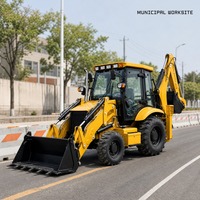 Mini-chargeuse-pelleteuse 4x4 compacte, excavatrice, pelle hydraulique diesel pour travaux de construction, d'agriculture et de terrassement