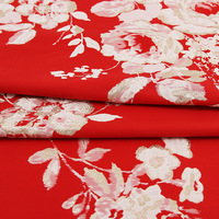 Nouveau positionnement Jacquard tissu femmes robe Cheongsam grande fleur multicolore microfibre 150d fil tricoté Techniques en gros