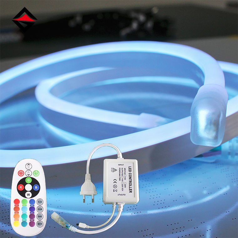 Горячая Распродажа 220 В водонепроницаемый IP67 гибкий 8*16 мм RGB супер яркий открытый светодиодный неоновый свет полосы для коммерческого освещения
