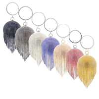 Sacs à main de luxe en diamant pour femmes, nouvelle pochette à paillettes dorées et argentées avec pompon, idéale pour les soirées, mariages, sac de soirée avec motif en pierres