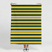 Tissu popeline 100% coton peigné en gros, imprimé géométrique rayé vert, jaune, orange pour vêtements de garçons, emballages en cire d'abeille