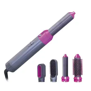 guangdong professional 1000w bling air pro wrap one step hair styler 5 in 1 hot air brush hair dryer and volumize Comb