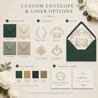 Suite d'invitations de mariage vintage de luxe, design d'enveloppe avec cygne doré, invitation de mariage personnalisée et carte RSVP assortie